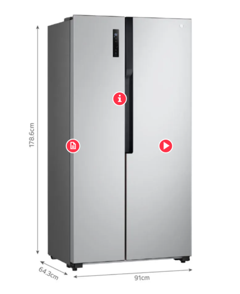 Refrigeradora LG 509 L Plateado